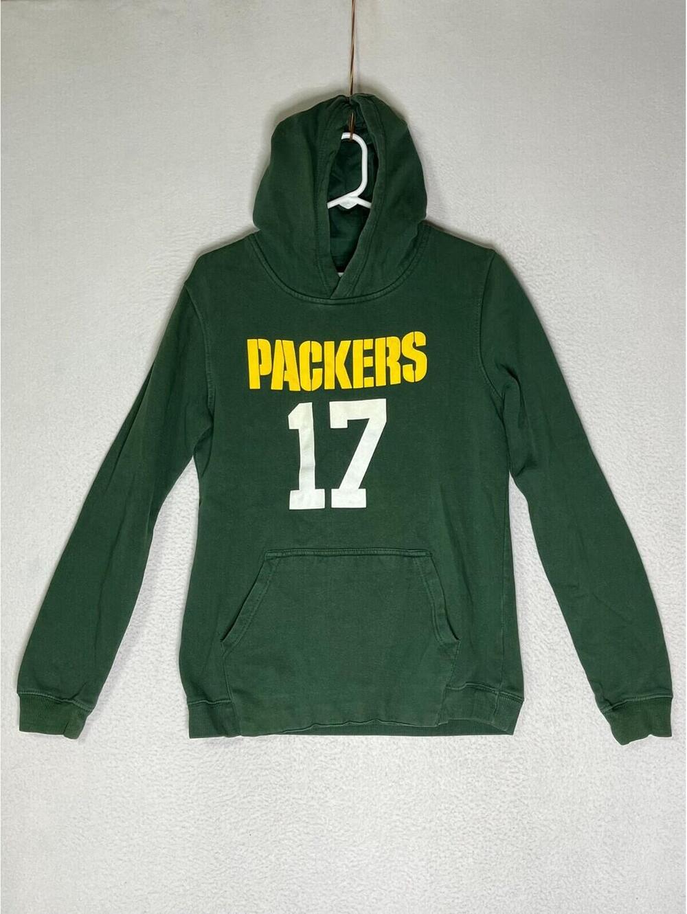 Outerstuff Green Pullover Hoodie Green Bay Packers Adams 17 Boy's Size X Large